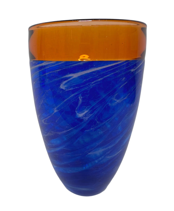 Cobalt & Tangerine Vortex Vase