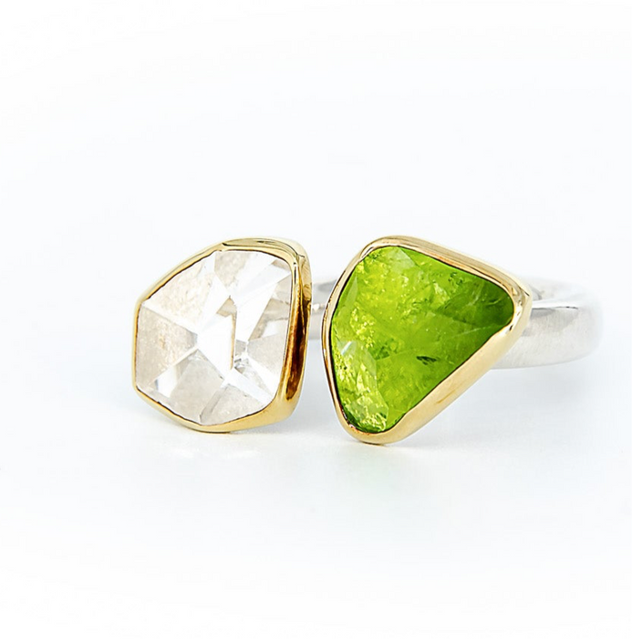 Peridot & Rock Crystal Ring