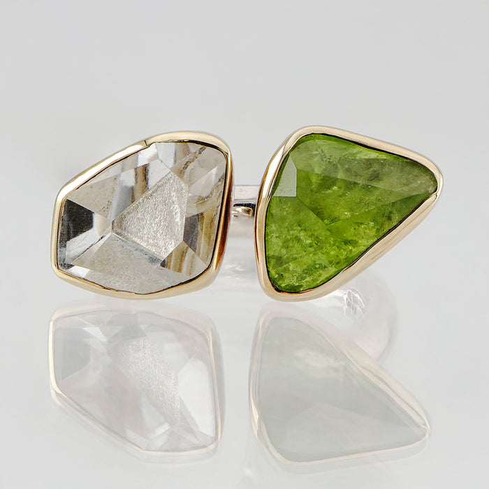 Peridot & Rock Crystal Ring