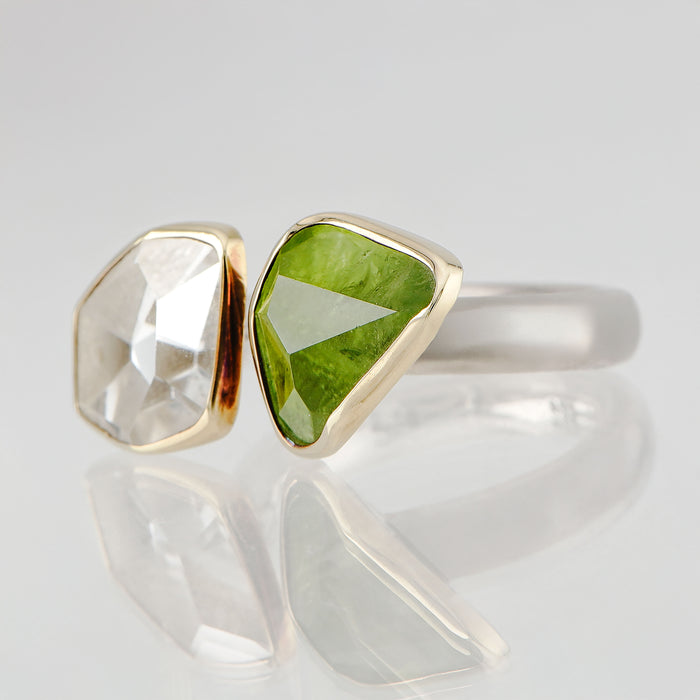 Peridot & Rock Crystal Ring