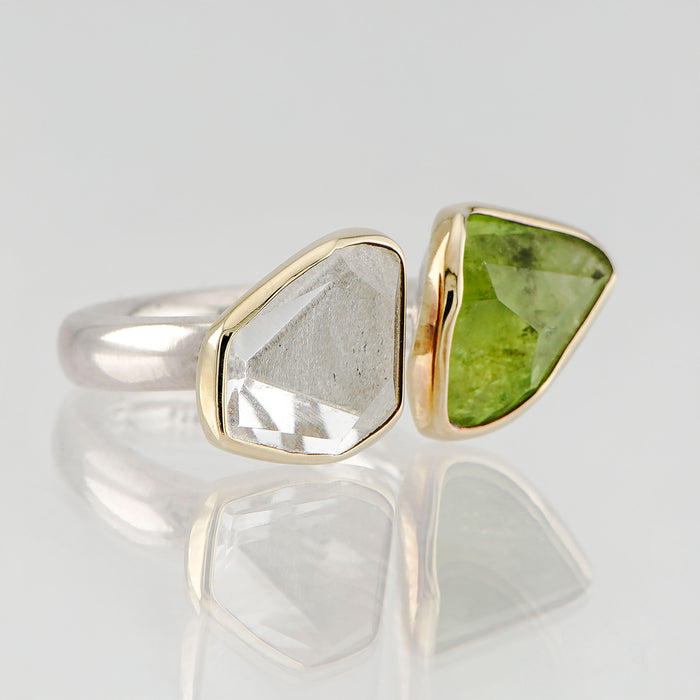 Peridot & Rock Crystal Ring