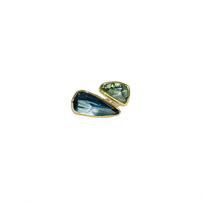 London Blue Topaz & Green Amethyst Ring