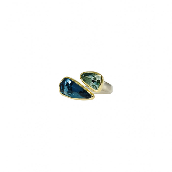 London Blue Topaz & Green Amethyst Ring