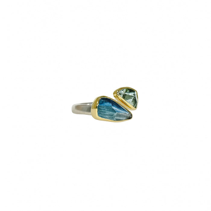 London Blue Topaz & Green Amethyst Ring