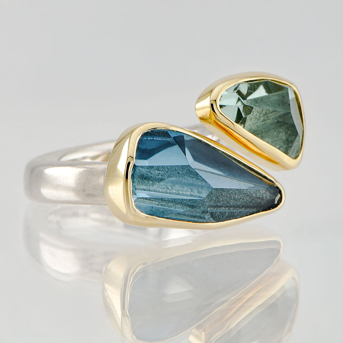 London Blue Topaz & Green Amethyst Ring