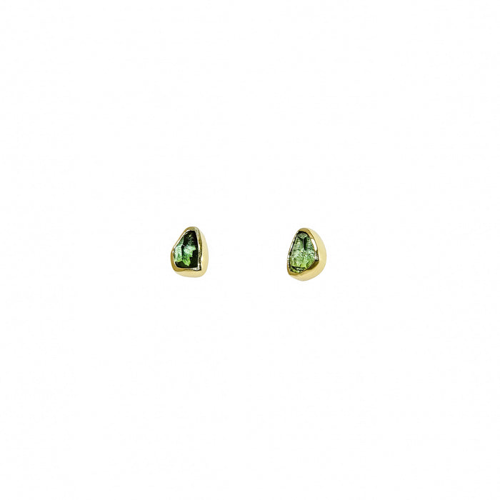 Green Tourmaline Stud Earrings