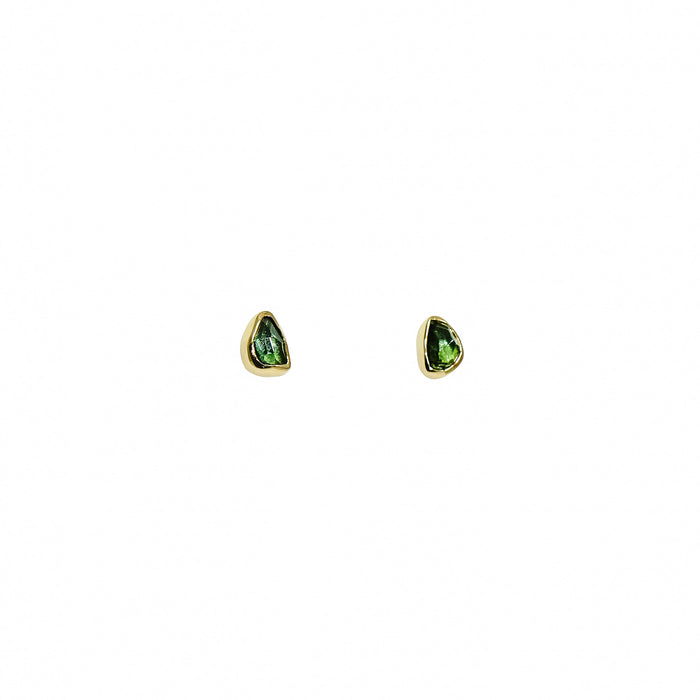 Green Tourmaline Stud Earrings