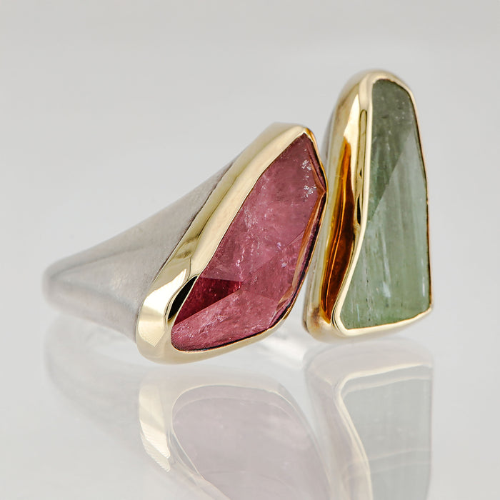 Pink and Green Tourmaline Ring