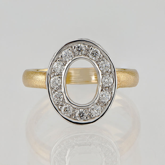 Oval Diamond Link Ring