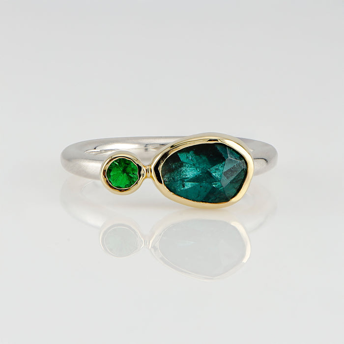 Tourmaline & Tsavorite Garnet Ring