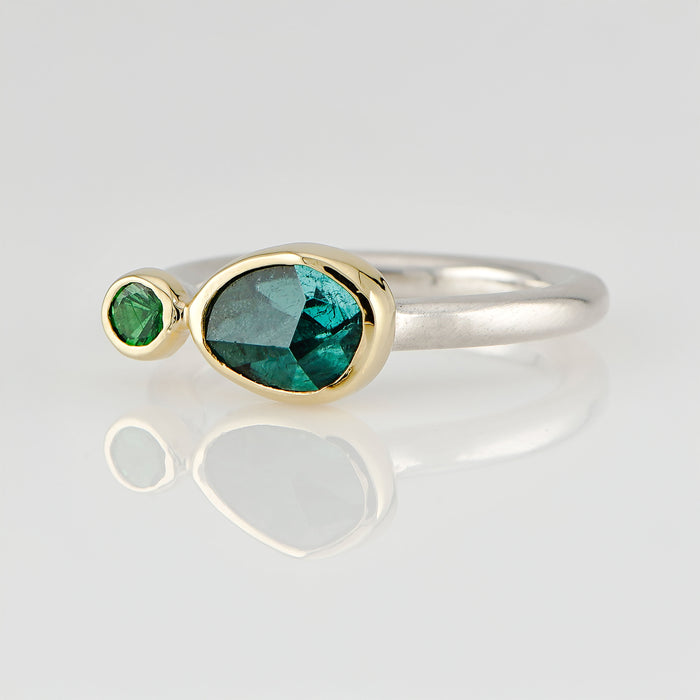 Tourmaline & Tsavorite Garnet Ring