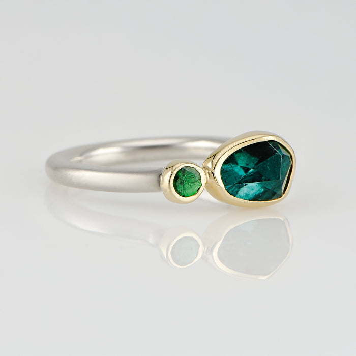 Tourmaline & Tsavorite Garnet Ring