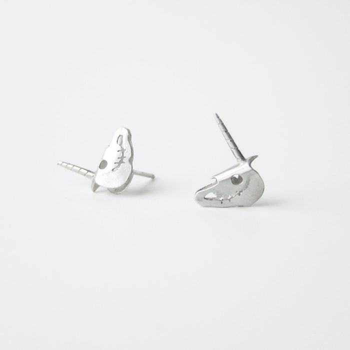 Unicorn Skull Stud Earrings