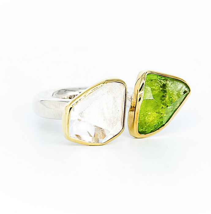 Peridot & Rock Crystal Ring