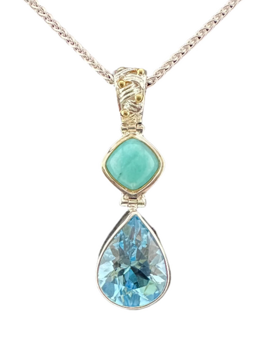 Baby Blue Topaz & Turquoise Pendant