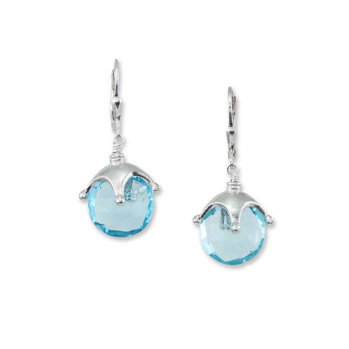 Blue Topaz Jester Earrings