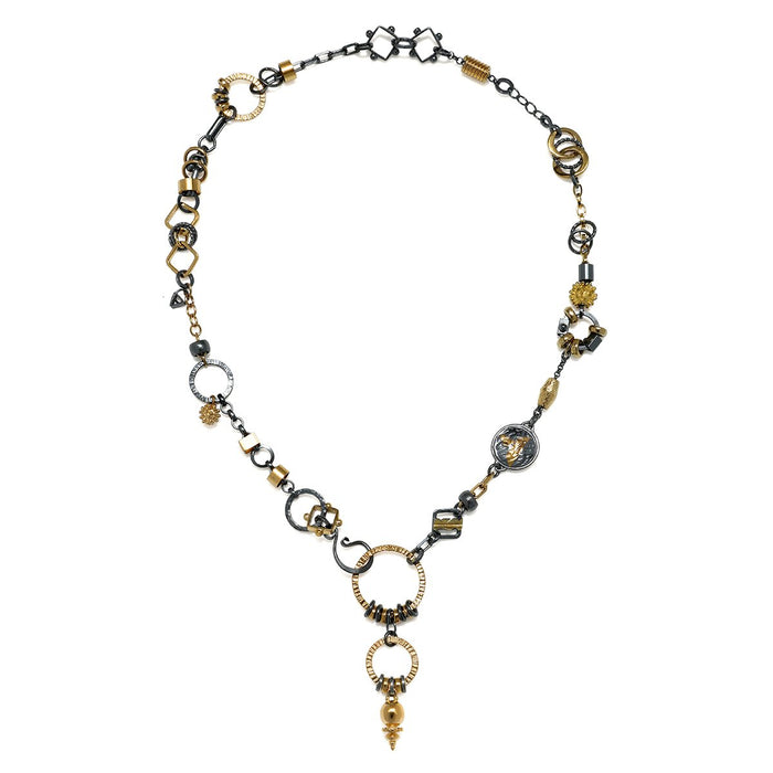 Black & Gold Sculpture Necklace — Fusion Art Glass And Fine Jewelry