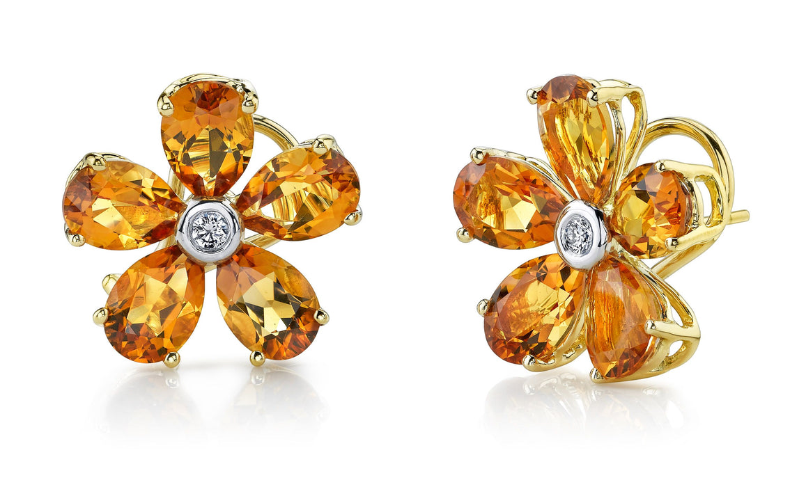 Madeira Citrine & Diamond Earrings