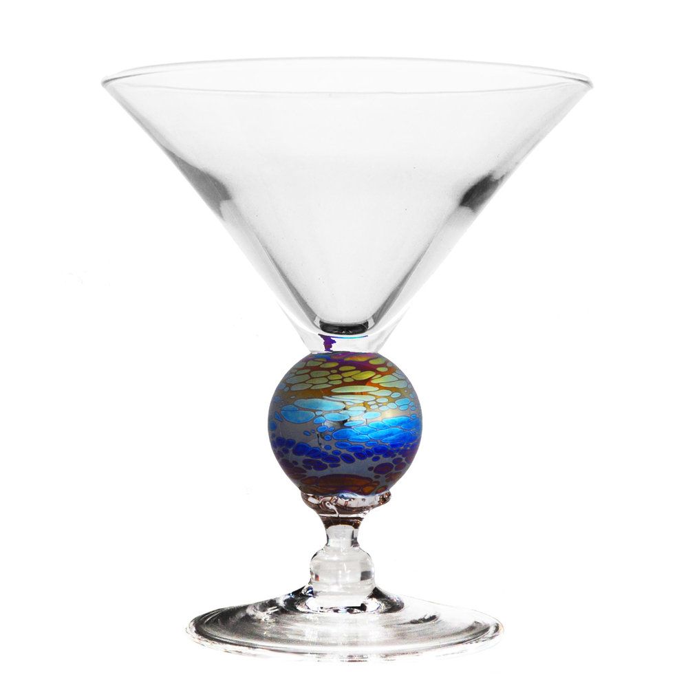 Spider Planet Short Martini Glass — Fusion Art Glass And Fine Jewelry